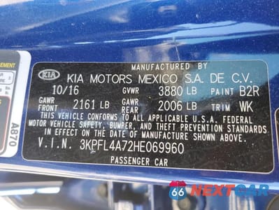 Zdjęcie 13 z 13 samochodu: 2017 KIA FORTE VIN:3KPFL4A72HE069960 - miniatura