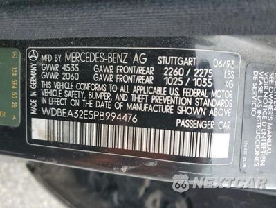 Zdjęcie 12 z 12 samochodu: 1993 MERCEDES-BENZ 300 E VIN:WDBEA32E5PB994476 - miniatura