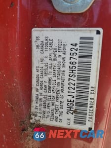 Zdjęcie 12 z 12 samochodu: 1995 HONDA CIVIC VIN:2HGEJ1227SH567524 - miniatura