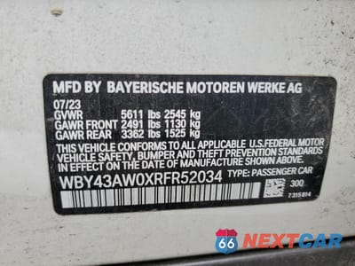 Zdjęcie 12 z 12 samochodu: 2024 BMW I4 EDRIVE 35 GC VIN:WBY43AW0XRFR52034 - miniatura