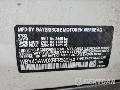 Zdjęcie 12 z 12 samochodu: 2024 BMW I4 EDRIVE 35 GC VIN:WBY43AW0XRFR52034 - miniatura