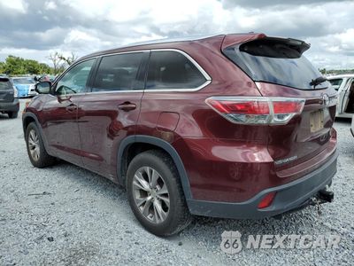 Drugie zdjęcie samochodu z przodu: 2015 TOYOTA HIGHLANDER XLE VIN:5TDKKRFH8FS057833 - miniatura