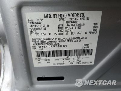 Zdjęcie 12 z 12 samochodu: 2015 FORD F150 SUPER CAB VIN:1FTEX1CP7FFA08196 - miniatura