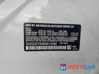 Zdjęcie 13 z 14 samochodu: 2024 BMW X4 XDRIVE30I VIN:5UX33DT0XR9X12580 - miniatura