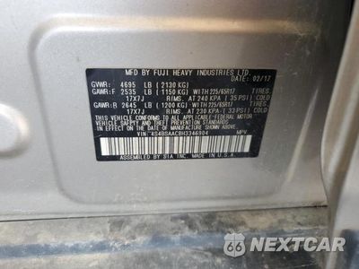Zdjęcie 12 z 12 samochodu: 2017 SUBARU OUTBACK 2.5I VIN:4S4BSAAC8H3346904 - miniatura