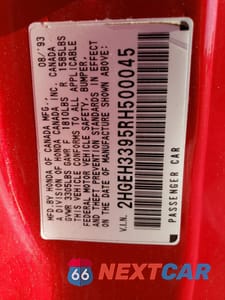 Zdjęcie 12 z 14 samochodu: 1994 HONDA CIVIC SI VIN:2HGEH3395RH500045 - miniatura