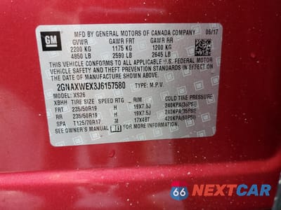 Zdjęcie 13 z 13 samochodu: 2018 CHEVROLET EQUINOX PREMIER VIN:2GNAXWEX3J6157580 - miniatura