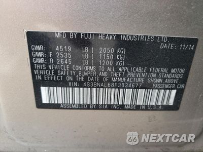Zdjęcie 12 z 12 samochodu: 2015 SUBARU LEGACY 2.5I LIMITED VIN:4S3BNAL68F3034677 - miniatura