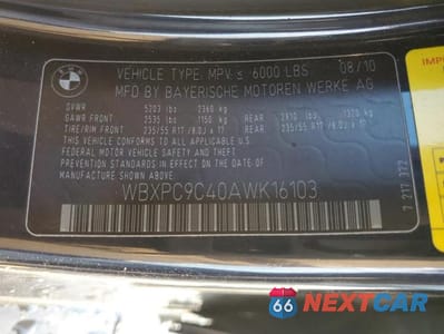 Zdjęcie 13 z 13 samochodu: 2010 BMW X3 XDRIVE30I VIN:WBXPC9C40AWK16103 - miniatura