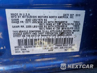 Zdjęcie 13 z 13 samochodu: 2015 MITSUBISHI OUTLANDER SPORT ES VIN:4A4AP3AU4FE052724 - miniatura