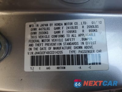 Zdjęcie 13 z 15 samochodu: 2012 ACURA TSX VIN:JH4CU2F48CC014205 - miniatura