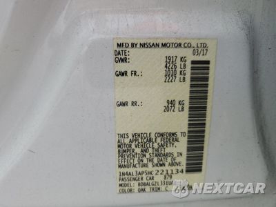 Zdjęcie 12 z 14 samochodu: 2017 NISSAN ALTIMA 2.5 VIN:1N4AL3AP5HC221134 - miniatura