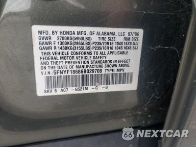 Zdjęcie 13 z 15 samochodu: 2006 HONDA PILOT EX VIN:5FNYF18686B029708 - miniatura