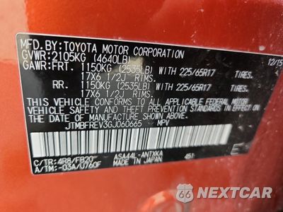 Zdjęcie 12 z 12 samochodu: 2016 TOYOTA RAV4 LE VIN:JTMBFREV3GJ060665 - miniatura