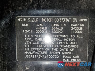 Zdjęcie 12 z 12 samochodu: 2010 SUZUKI KIZASHI SE VIN:JS2RE9A3XA6100732 - miniatura
