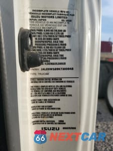 Zdjęcie 12 z 12 samochodu: 2019 ISUZU NRR BOX TRUCK VIN:JALE5W169K7300948 - miniatura