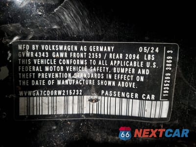 Zdjęcie 13 z 14 samochodu: 2024 VOLKSWAGEN GTI S VIN:WVWGA7CD0RW215732 - miniatura