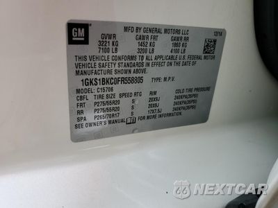 Zdjęcie 13 z 15 samochodu: 2015 GMC YUKON SLT VIN:1GKS1BKC0FR558805 - miniatura
