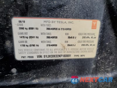 Zdjęcie 14 z 16 samochodu: 2019 TESLA MODEL X VIN:5YJXCDE22KF180691 - miniatura