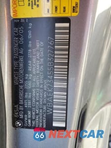 Zdjęcie 12 z 12 samochodu: 2005 BMW 645 CI AUTOMATIC VIN:WBAEK73455B327767 - miniatura