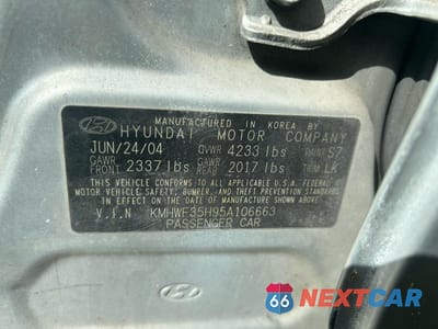 Zdjęcie 10 z 15 samochodu: 2005 HYUNDAI SONATA GLS VIN:KMHWF35H95A106663 - miniatura