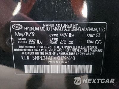 Zdjęcie 12 z 13 samochodu: 2019 HYUNDAI SONATA SE VIN:5NPE24AFXKH796160 - miniatura