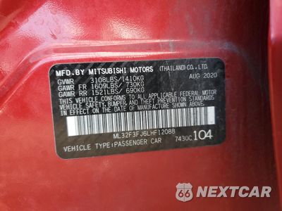 Zdjęcie 12 z 12 samochodu: 2020 MITSUBISHI MIRAGE G4 ES VIN:ML32F3FJ6LHF12088 - miniatura