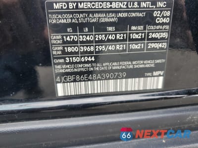 Zdjęcie 13 z 13 samochodu: 2008 MERCEDES-BENZ GL 550 4MATIC VIN:4JGBF86E48A390739 - miniatura