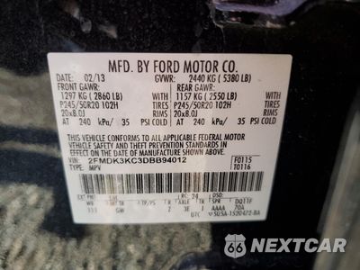Zdjęcie 13 z 13 samochodu: 2013 FORD EDGE LIMITED VIN:2FMDK3KC3DBB94012 - miniatura