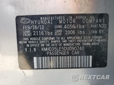 Zdjęcie 12 z 12 samochodu: 2013 HYUNDAI ELANTRA GT VIN:KMHD35LE5DU090740 - miniatura