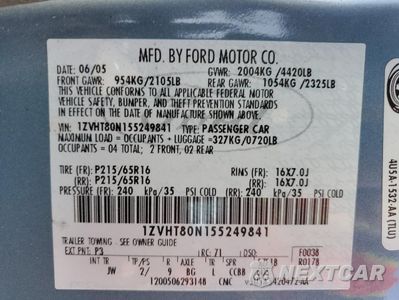 Zdjęcie 12 z 12 samochodu: 2005 FORD MUSTANG VIN:1ZVHT80N155249841 - miniatura