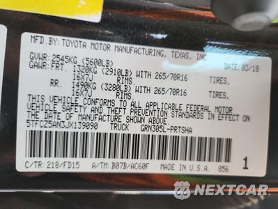 Zdjęcie 13 z 16 samochodu: 2018 TOYOTA TACOMA DOUBLE CAB VIN:5TFCZ5AN3JX139090 - miniatura