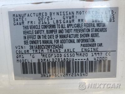Zdjęcie 12 z 13 samochodu: 2021 NISSAN SENTRA SV VIN:3N1AB8CV2MY254540 - miniatura