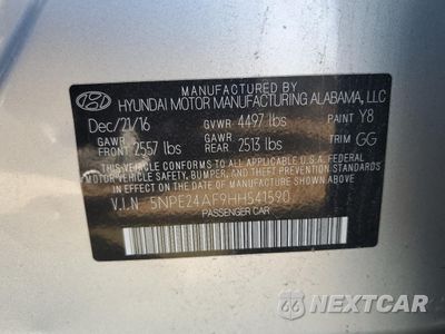 Zdjęcie 12 z 13 samochodu: 2017 HYUNDAI SONATA SE VIN:5NPE24AF9HH541590 - miniatura