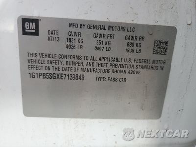 Zdjęcie 13 z 13 samochodu: 2014 CHEVROLET CRUZE LS VIN:1G1PB5SGXE7139849 - miniatura