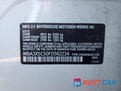 Zdjęcie 12 z 12 samochodu: 2015 BMW 328 XIGT VIN:WBA3X5C50FD562234 - miniatura