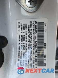 Zdjęcie 12 z 12 samochodu: 2010 HONDA CIVIC LX VIN:19XFA1F5XAE058626 - miniatura