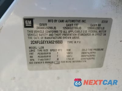 Zdjęcie 13 z 13 samochodu: 2010 CHEVROLET EQUINOX LTZ VIN:2CNFLGEYXA6216693 - miniatura