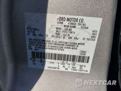 Zdjęcie 13 z 15 samochodu: 2008 FORD ESCAPE VIN:1FMCU04168KA73793 - miniatura
