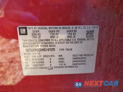 Zdjęcie 12 z 12 samochodu: 2017 GMC SIERRA K1500 SLT VIN:3GTU2NEC6HG141576 - miniatura