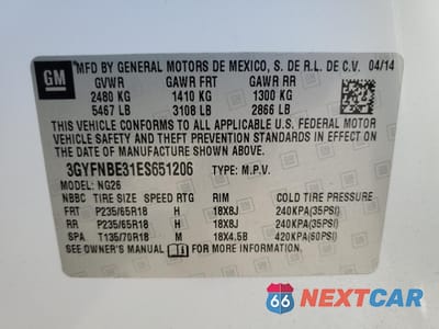 Zdjęcie 13 z 13 samochodu: 2014 CADILLAC SRX LUXURY COLLECTION VIN:3GYFNBE31ES651206 - miniatura