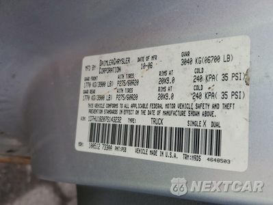 Zdjęcie 12 z 12 samochodu: 2007 DODGE RAM 1500 ST VIN:1D7HU18207S143232 - miniatura