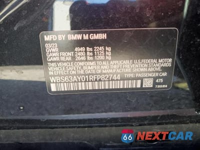 Zdjęcie 12 z 12 samochodu: 2024 BMW M3 CS VIN:WBS63AY01RFP82744 - miniatura