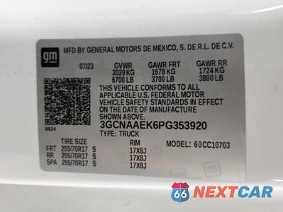Zdjęcie 13 z 13 samochodu: 2023 CHEVROLET SILVERADO C1500 VIN:3GCNAAEK6PG353920 - miniatura