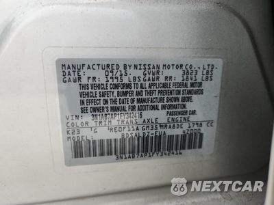 Zdjęcie 12 z 12 samochodu: 2015 NISSAN SENTRA S VIN:3N1AB7AP1FY342416 - miniatura