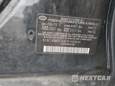 Zdjęcie 12 z 12 samochodu: 2015 HYUNDAI SONATA SE VIN:5NPE24AF9FH164644 - miniatura