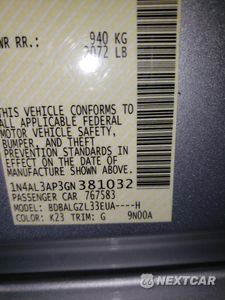 Zdjęcie 12 z 12 samochodu: 2016 NISSAN ALTIMA 2.5 VIN:1N4AL3AP3GN381032 - miniatura