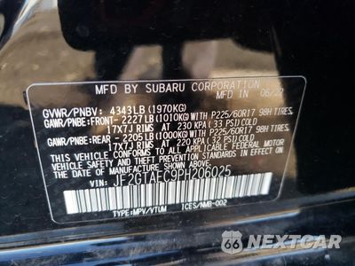 Zdjęcie 12 z 15 samochodu: 2023 SUBARU CROSSTREK PREMIUM VIN:JF2GTAEC9PH206025 - miniatura