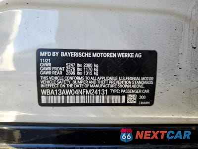 Zdjęcie 12 z 14 samochodu: 2022 BMW M440XI GRAN COUPE VIN:WBA13AW04NFM24131 - miniatura