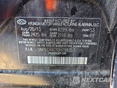 Zdjęcie 12 z 12 samochodu: 2013 HYUNDAI SONATA SE VIN:5NPEC4AC1DH798353 - miniatura